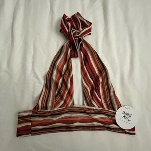 Adjustable Tie Halter Top- multicolor